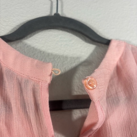 Suzanne Betro Blush Textured Tunic Plus Size 1X Floral Blouse Sheer Feminine - Picture 10 of 15